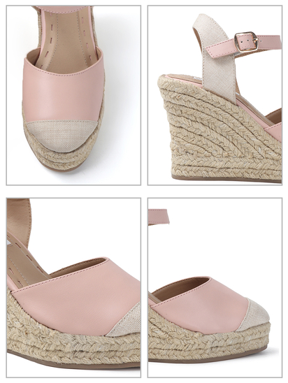 Classic Espadrille Wedge heel in Pink