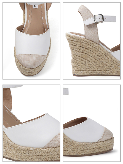 Classic Espadrille Wedge heel in White