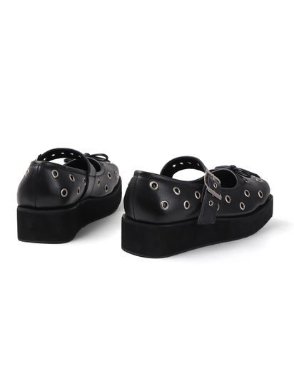Studded Platform Mary Jane in Black