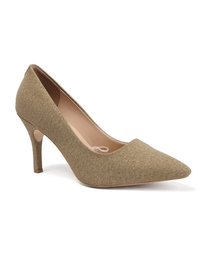 Olive Mid-Height Suede Pointed-Toe Stiletto