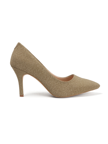 Olive Mid-Height Suede Pointed-Toe Stiletto