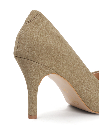 Olive Mid-Height Suede Pointed-Toe Stiletto
