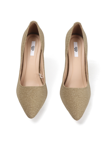 Olive Mid-Height Suede Pointed-Toe Stiletto