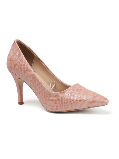 Nude Textured Blush Python Stiletto