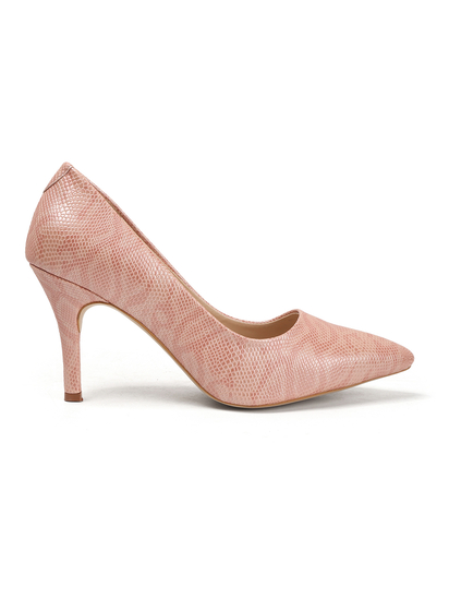 Nude Textured Blush Python Stiletto