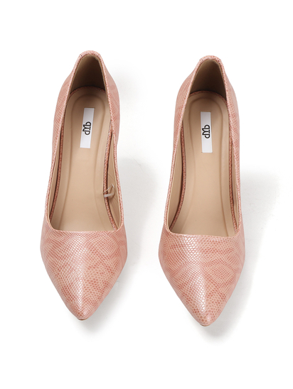Nude Textured Blush Python Stiletto