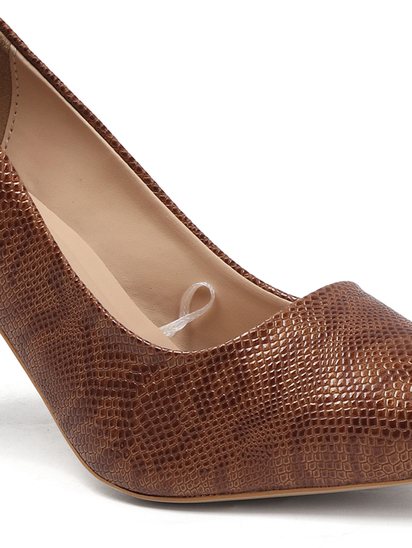 Brown Textured Blush Python Stiletto
