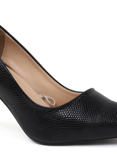 Black Textured Blush Python Stiletto