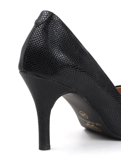 Black Textured Blush Python Stiletto