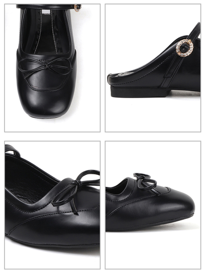 Mary Jane mules in Black