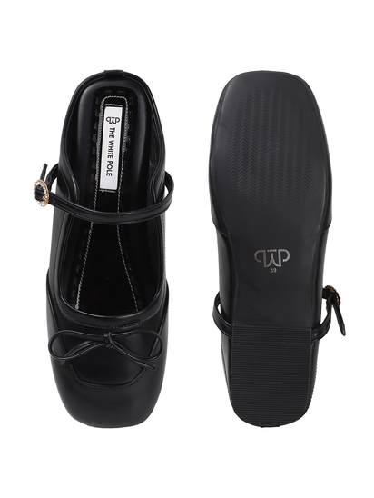 Mary Jane mules in Black