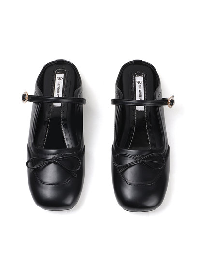 Mary Jane mules in Black