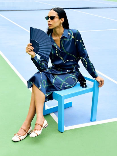 White and Brown leather mary jane ballet flats