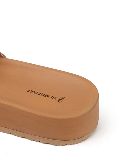 Crystal Embellished Slide Sandal in Nude