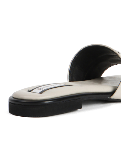 Grommet Detail Slide Sandal in Grey