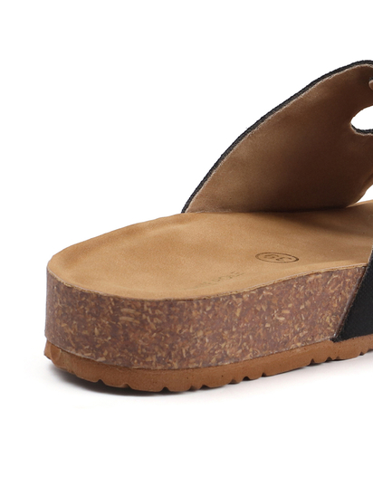 Twin Bloom Slip-Ons with Colorful Floral Embroidery in Black