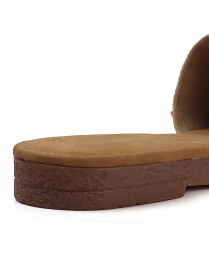 Tropical Thread Slip-Ons With Bold Floral Embroidery in Beige