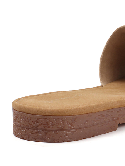 Sunflower Meadow Slides With Pastel Floral Threadwork in Cream