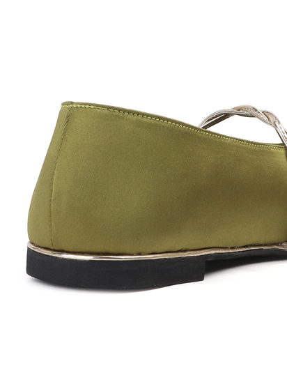 TWP Origin in Olive Charm Gold-Tip Flats