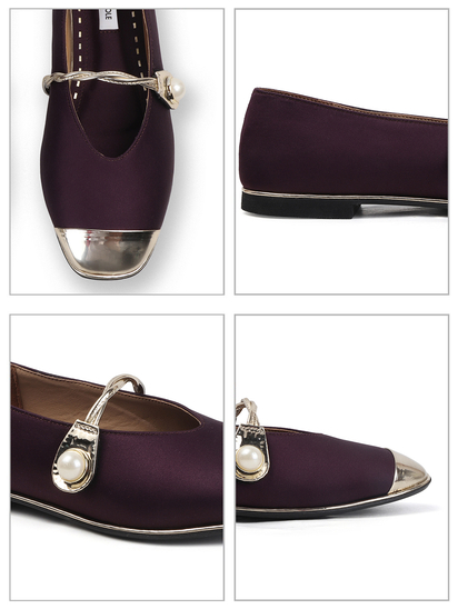 TWP Origin in Wine Charm Gold-Tip Flats