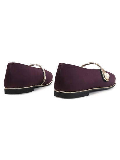 TWP Origin in Wine Charm Gold-Tip Flats