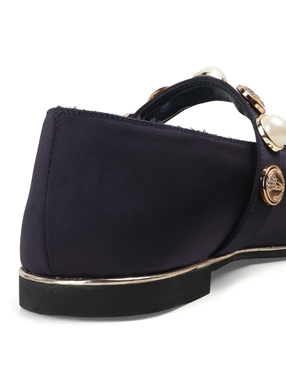 TWP Origin Midnight Satin Flats in Blue