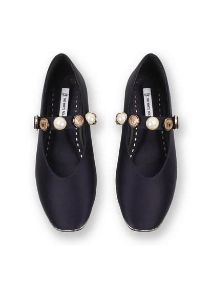 TWP Origin Midnight Satin Flats in Blue