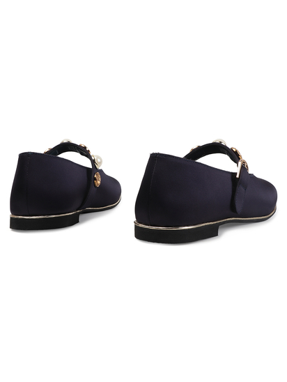 TWP Origin Midnight Satin Flats in Blue