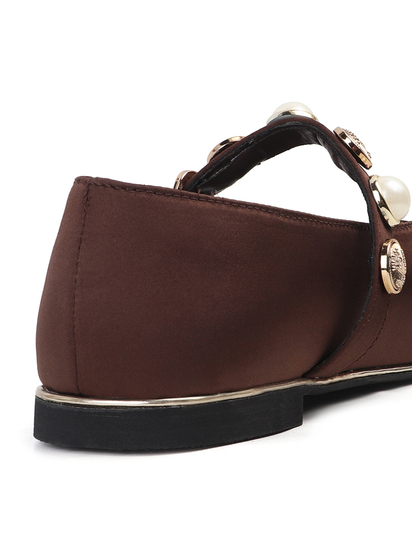 TWP Origin Midnight Satin Flats in Brown