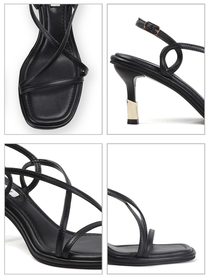 TWP Origin Chic Crisscross straps Heels in Black