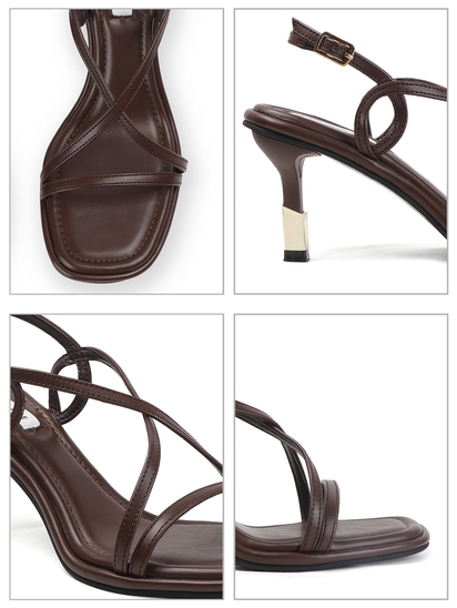 TWP Origin Chic Crisscross straps Heels in Brown