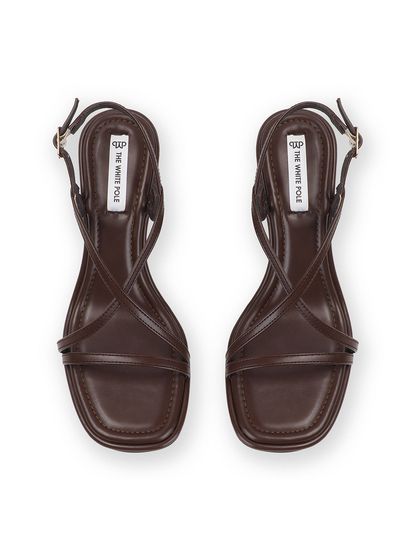 TWP Origin Chic Crisscross straps Heels in Brown