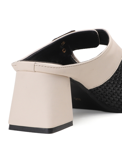 TWP Origin Black Textured Mary Jane Block Heels