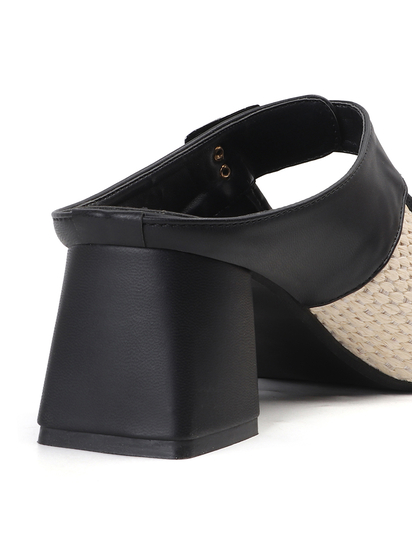 TWP Origin Cream Textured Mary Jane Block Heels