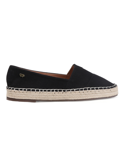 TWP Origin Black Canvas Espadrille Slip-On Flats
