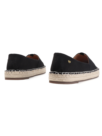 TWP Origin Black Canvas Espadrille Slip-On Flats