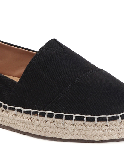 TWP Origin Black Canvas Espadrille Slip-On Flats