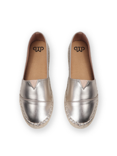 TWP Origin Gold Canvas Espadrille Slip-On Flats