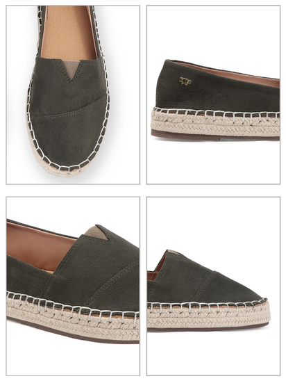 TWP Origin Green Canvas Espadrille Slip-On Flats