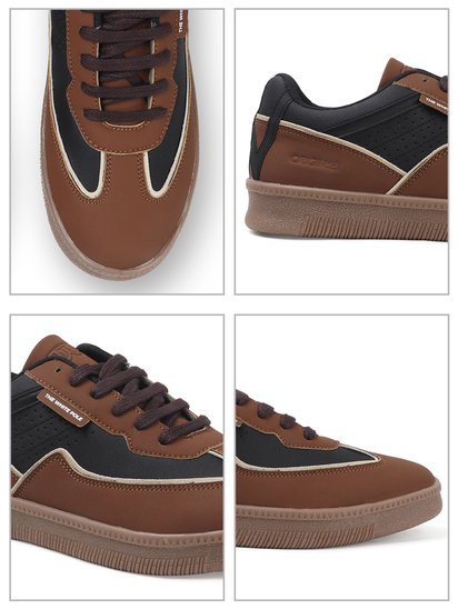 TWP Origin Black Brown Colorblock Suede Lace-Up Sneakers for Men