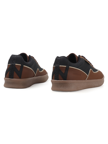 TWP Origin Black Brown Colorblock Suede Lace-Up Sneakers for Men