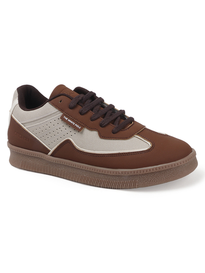 TWP Origin Cream Brown Colorblock Suede Lace-Up Sneakers for Men