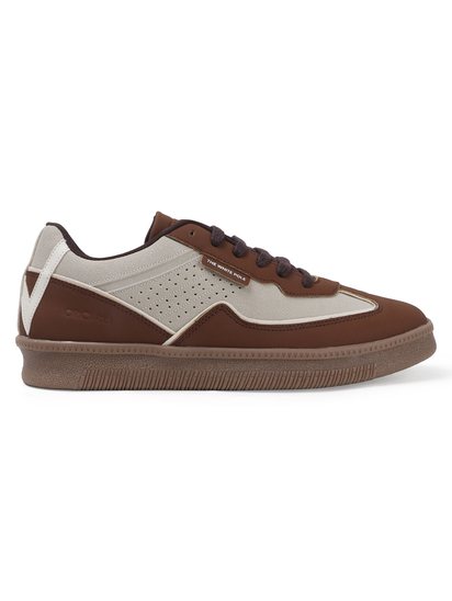 TWP Origin Cream Brown Colorblock Suede Lace-Up Sneakers for Men
