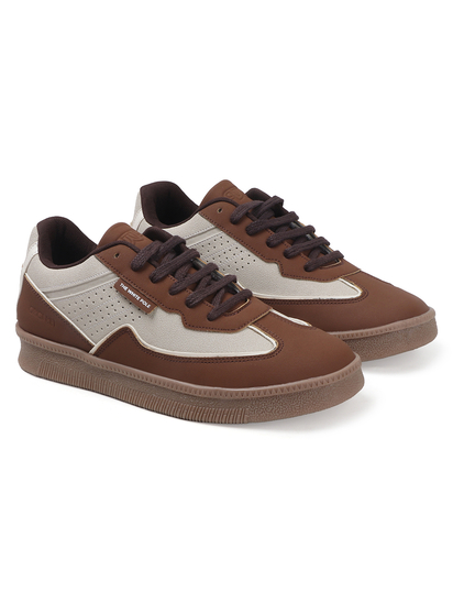 TWP Origin Cream Brown Colorblock Suede Lace-Up Sneakers for Men