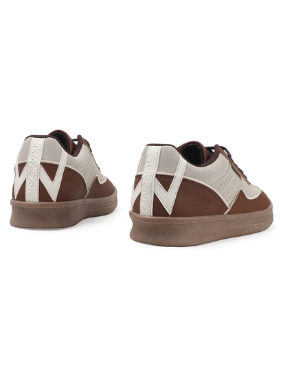 TWP Origin Cream Brown Colorblock Suede Lace-Up Sneakers for Men