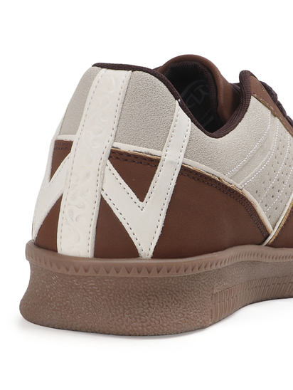 TWP Origin Cream Brown Colorblock Suede Lace-Up Sneakers for Men