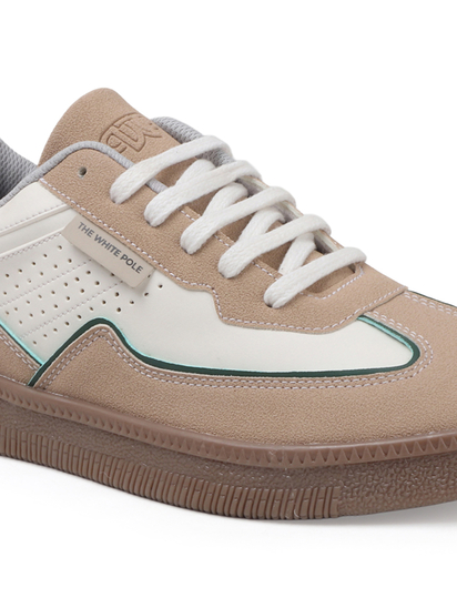 TWP Origin Cream Green Colorblock Suede Lace-Up Sneakers for Men