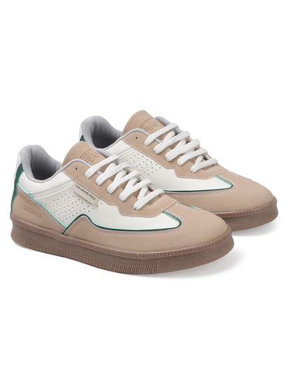 TWP Origin Cream Green Colorblock Suede Lace-Up Sneakers for Men