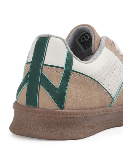 TWP Origin Cream Green Colorblock Suede Lace-Up Sneakers for Men