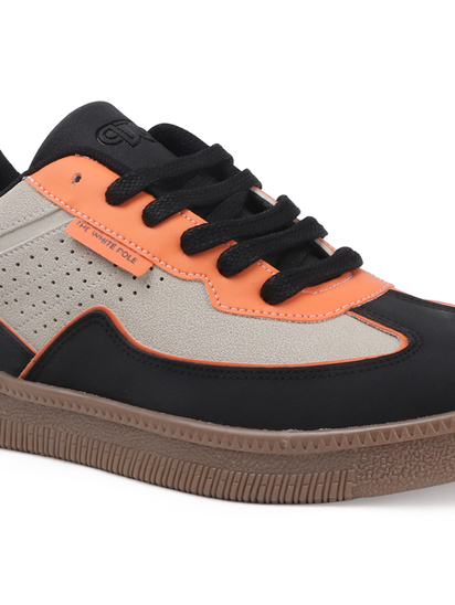 TWP Origin Cream Orange Colorblock Suede Lace-Up Sneakers for Men